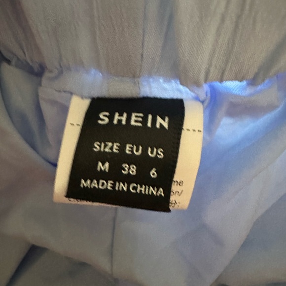 SHEIN Ruffle Hem Wide Leg Pants in Blue. Size M - Picture 9 of 9